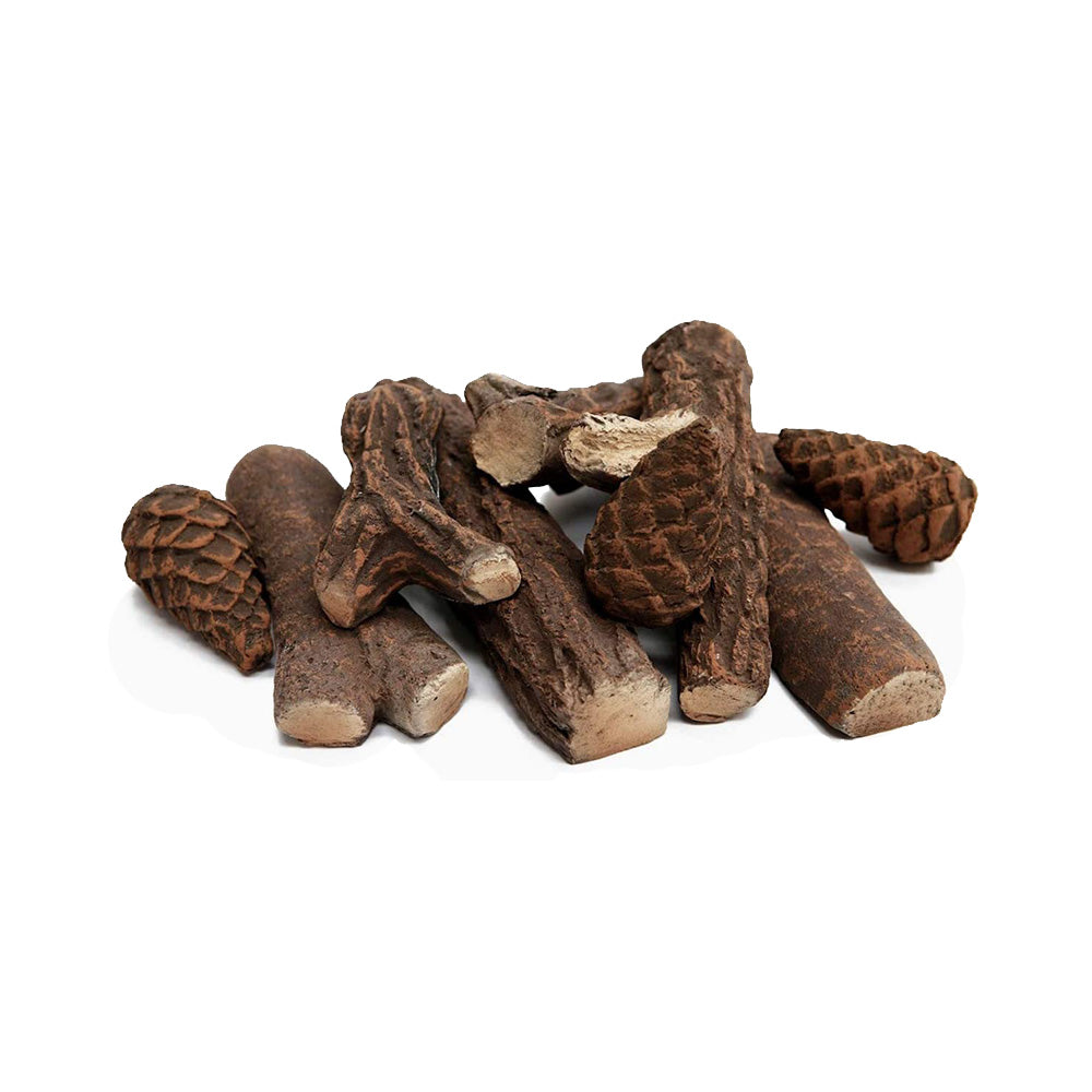 Set 9 pz legnetti in ceramica legna per camino a bioetanolo accessori per biocamino