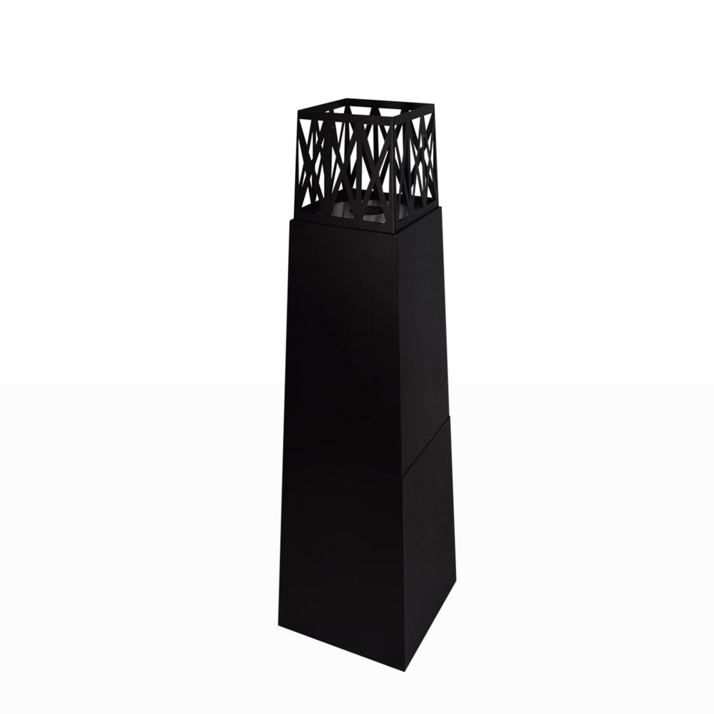 Camino a bioetanolo da giardino per esterno Vulcano Nero 40x40x145