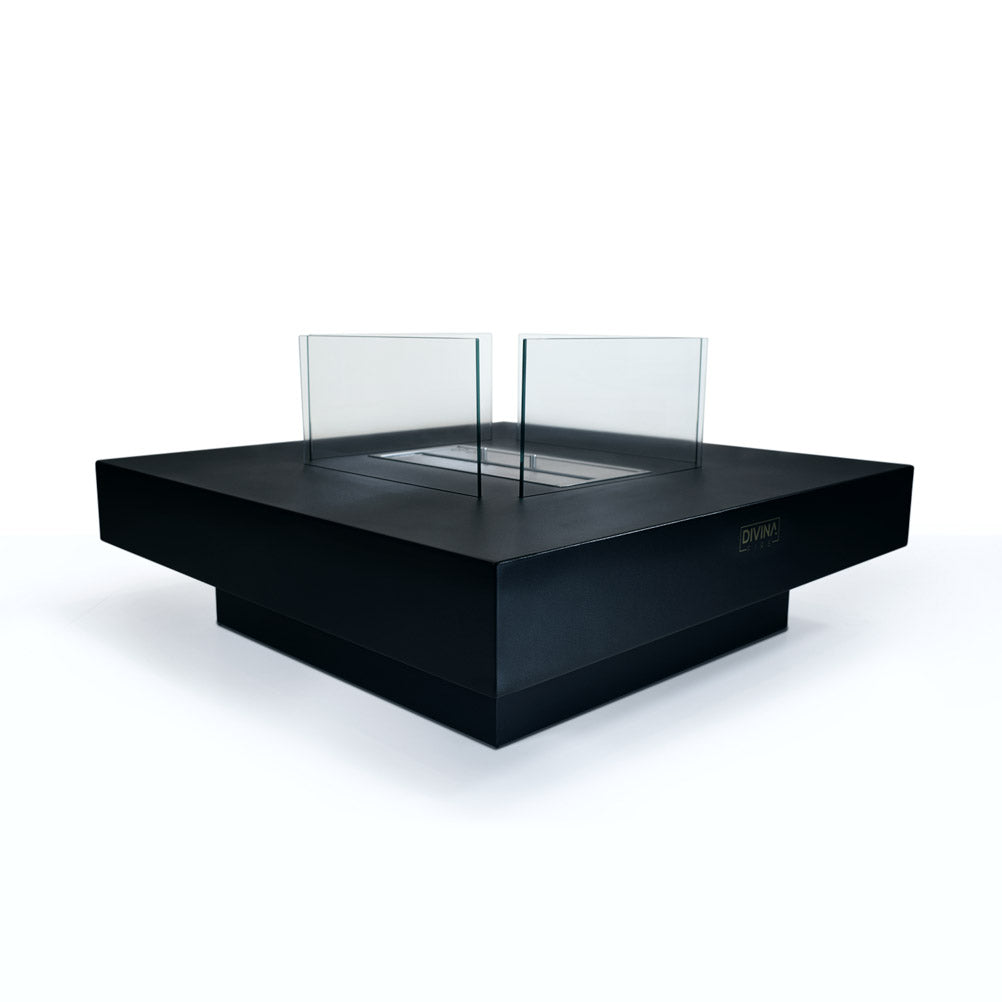 Camino a bioetanolo da terra per interno esterno Panarea Nero 70x70x35