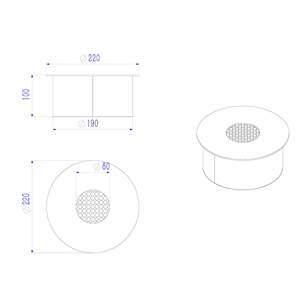 Bruciatore tondo per camino a bioetanolo biocamino inox 2,5 lt d.25 cm