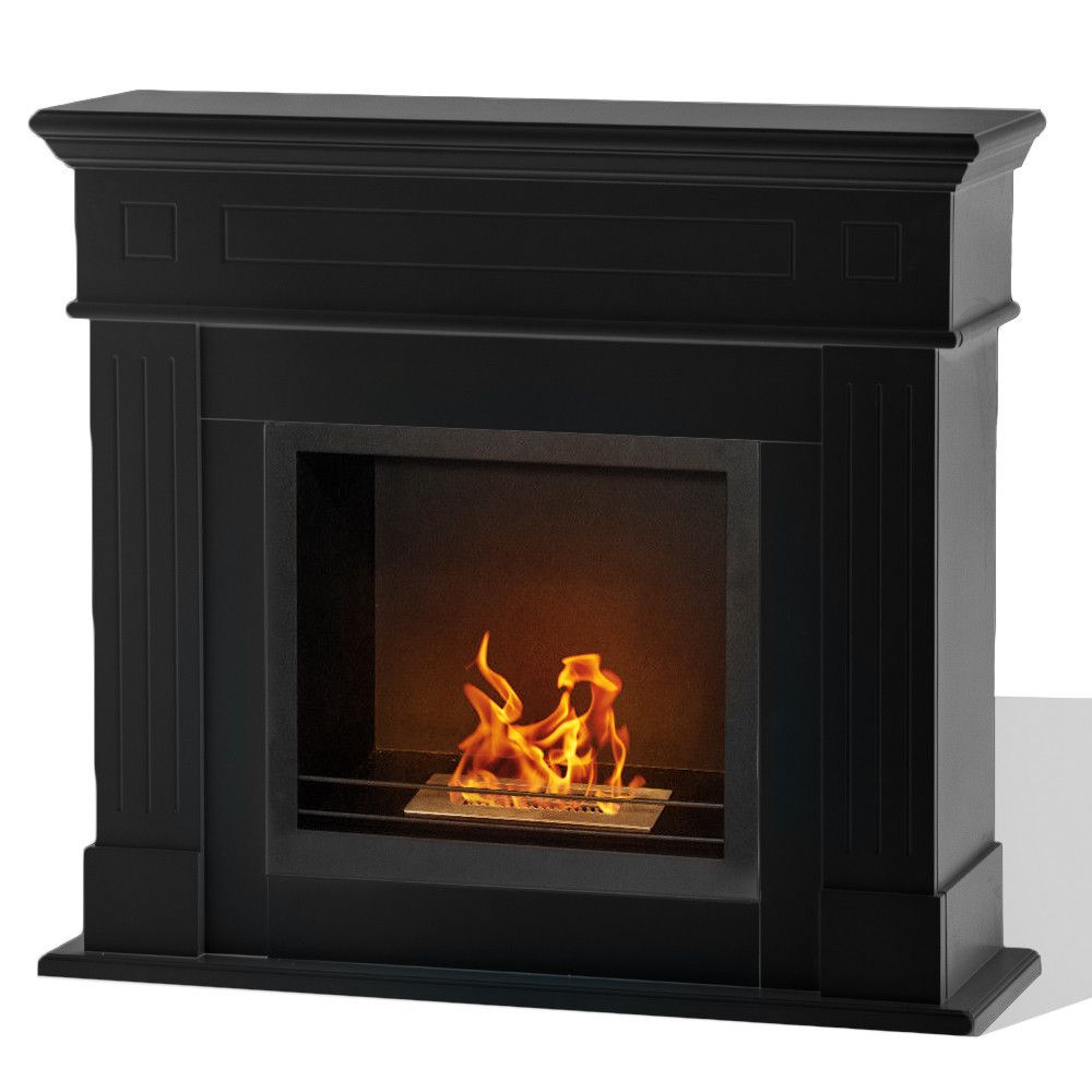 Camino a bioetanolo biocamino da terra Cambridge in legno Nero 110x37x102h