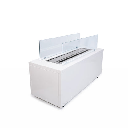 Camino a bioetanolo da terra per interno esterno CARAVAGGIO Bianco L100xP40xH40 cm